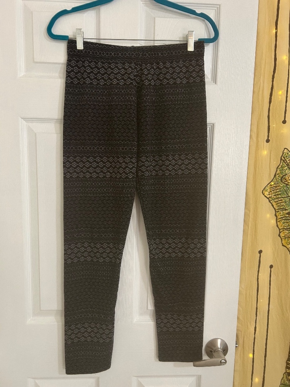 Threads 4 Thought Black Fair Isle Knit Leggings XL